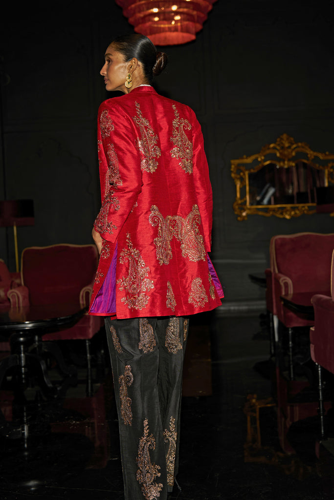 EMBROIDERED PAISLEY JACKET, SHIRT AND PANT dash and dot