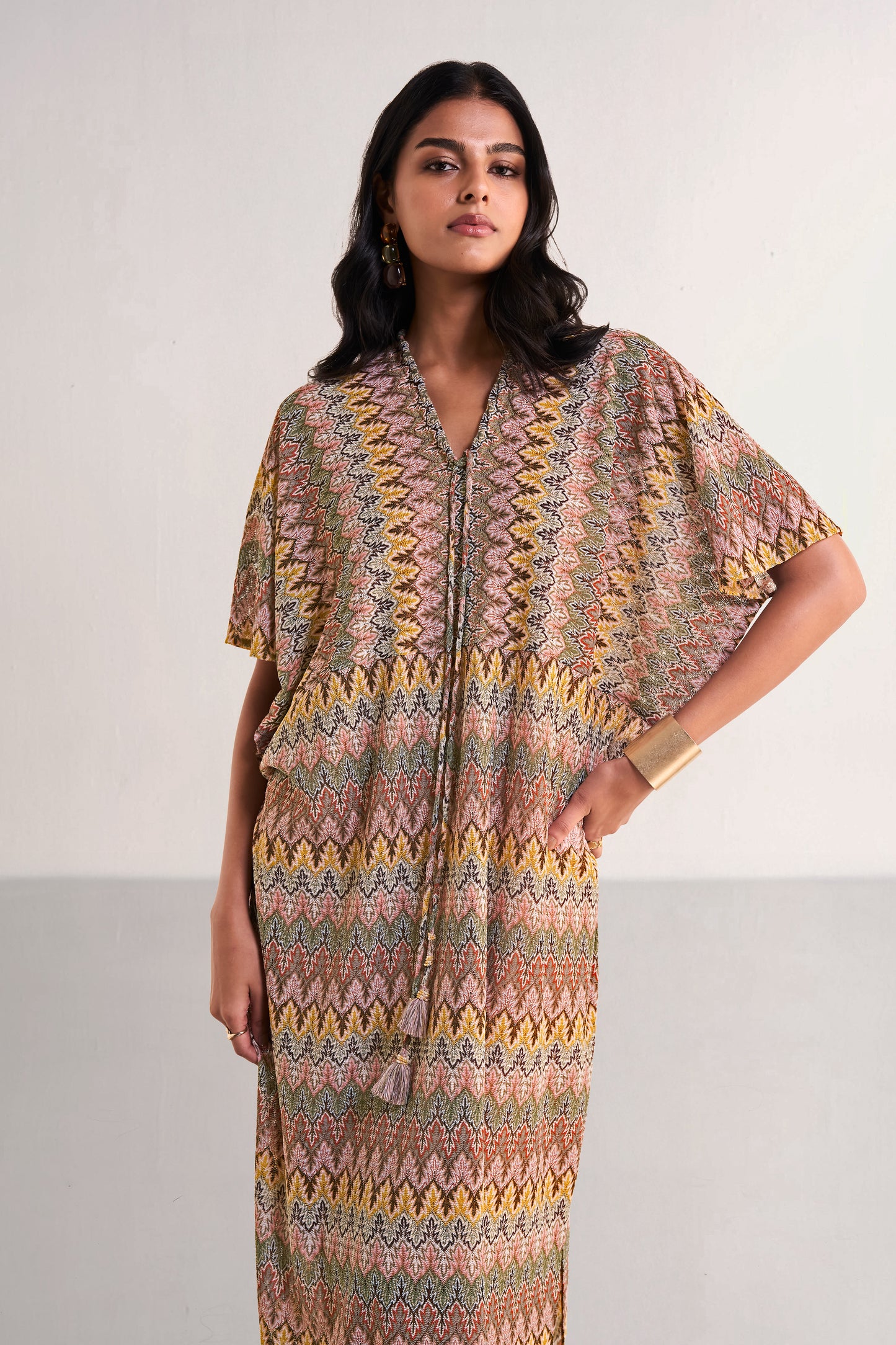 MULTICOLOUR CROCHET KNIT MAXI