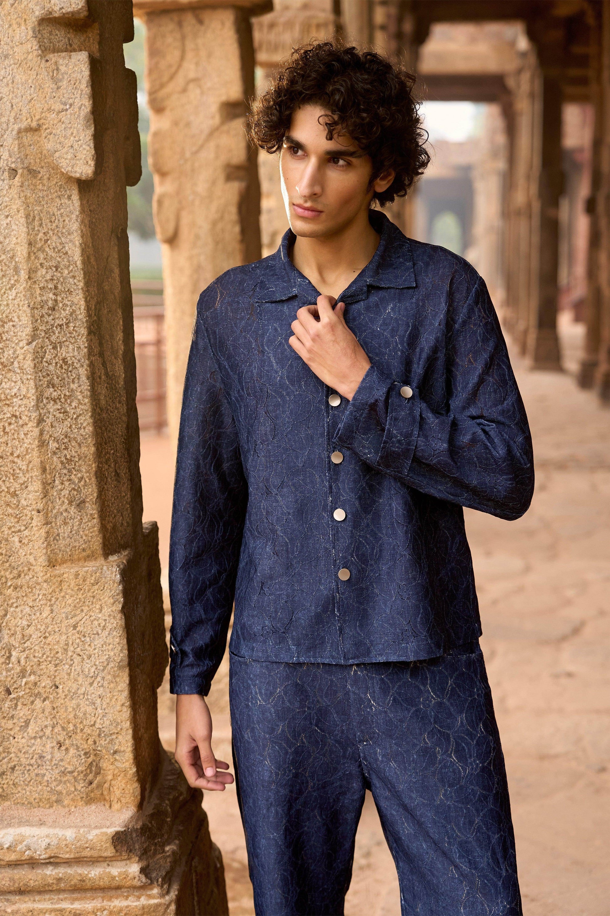 DENIM PATTERNED SET - dash and dot