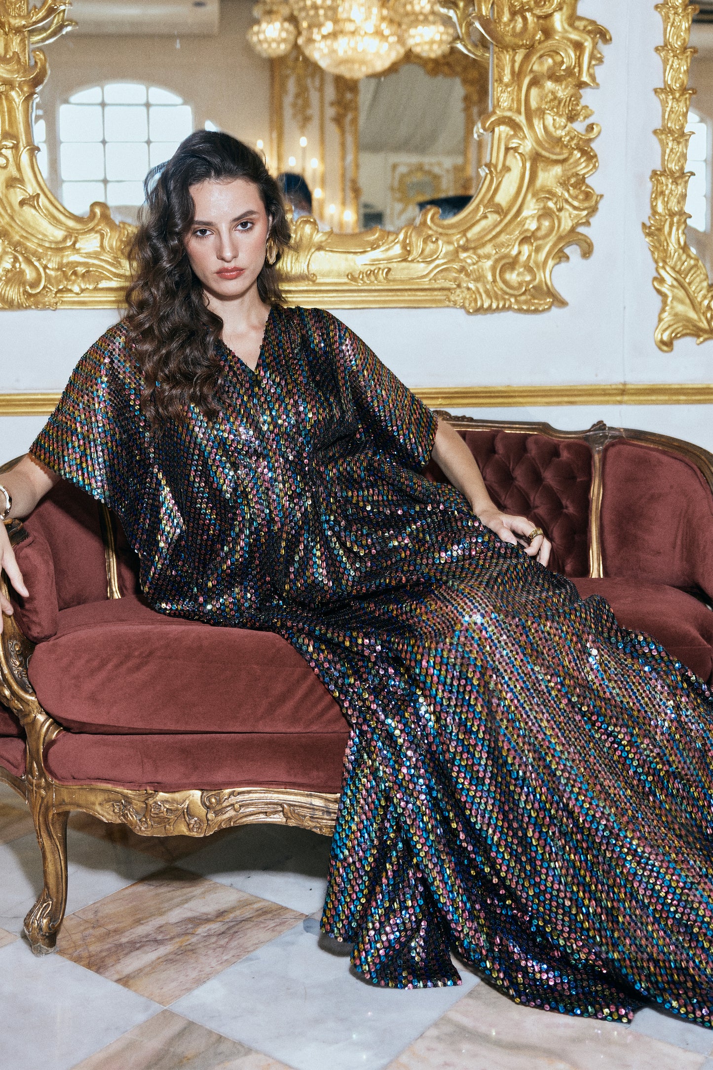MULTICOLOUR SEQUIN KAFTAN