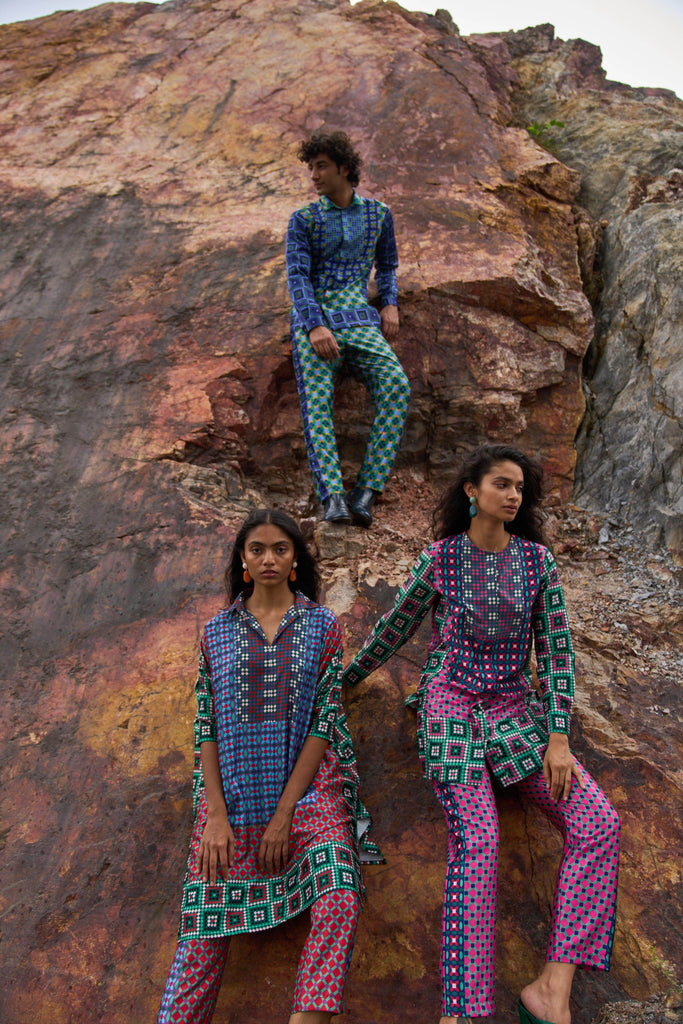 TILE PRINT PANT - dash and dot dash and dot