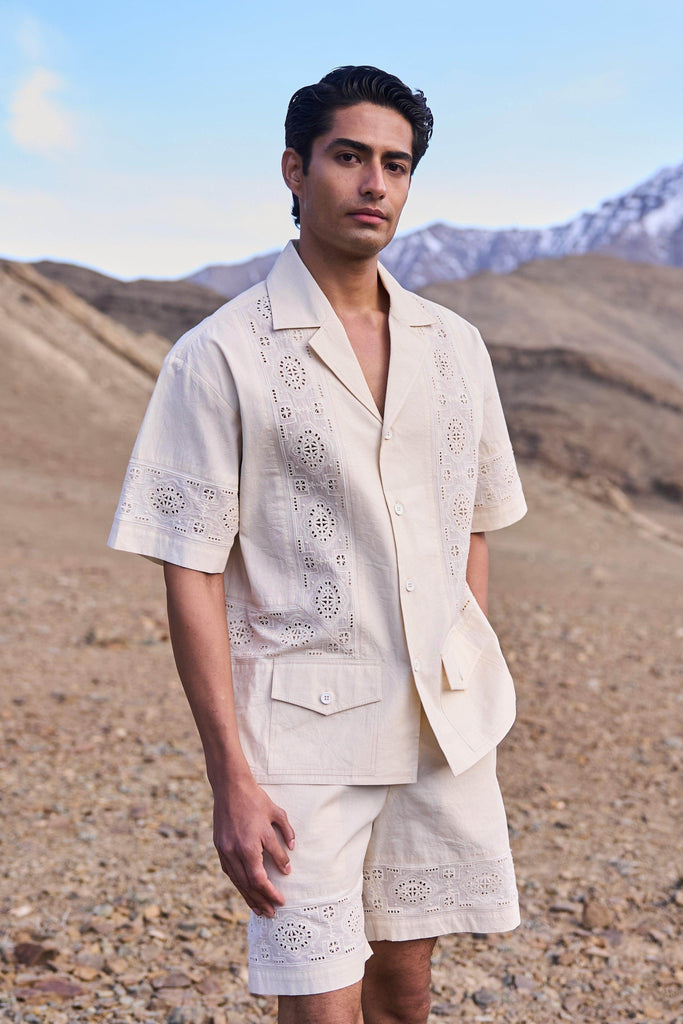 SCHIFFLI SHORTS SET - dash and dot dash and dot