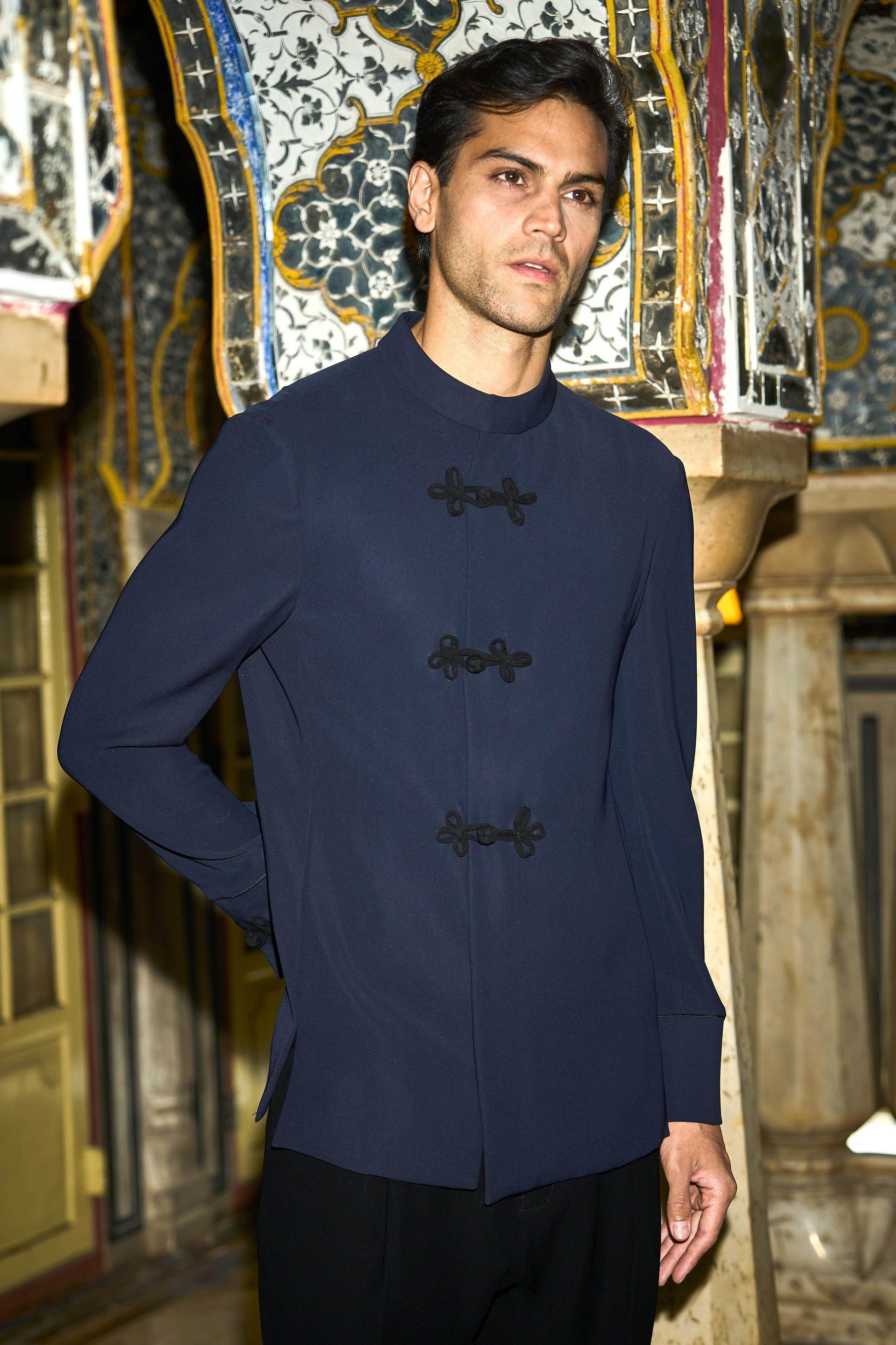 CONTRAST KNOT BUTTON SUIT - dash and dot