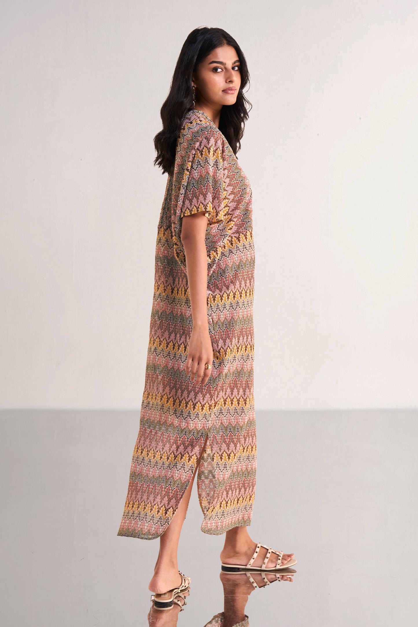 MULTICOLOUR CROCHET KNIT MAXI