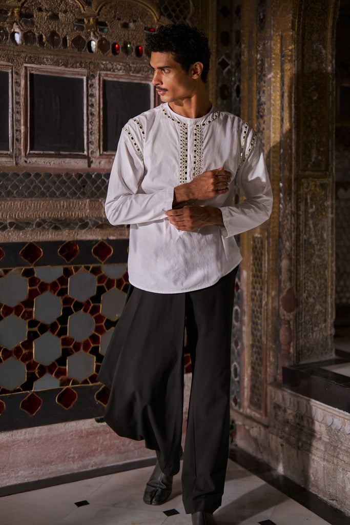 ASYMMETRICAL BLACK PANT dash and dot