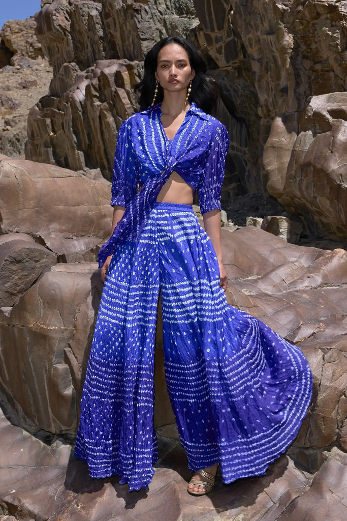 BANDHANI TOP & FLARED PANT dash and dot