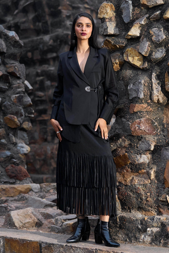 PLEATED AND FRINGED SKIRT - dash and dot dash and dot