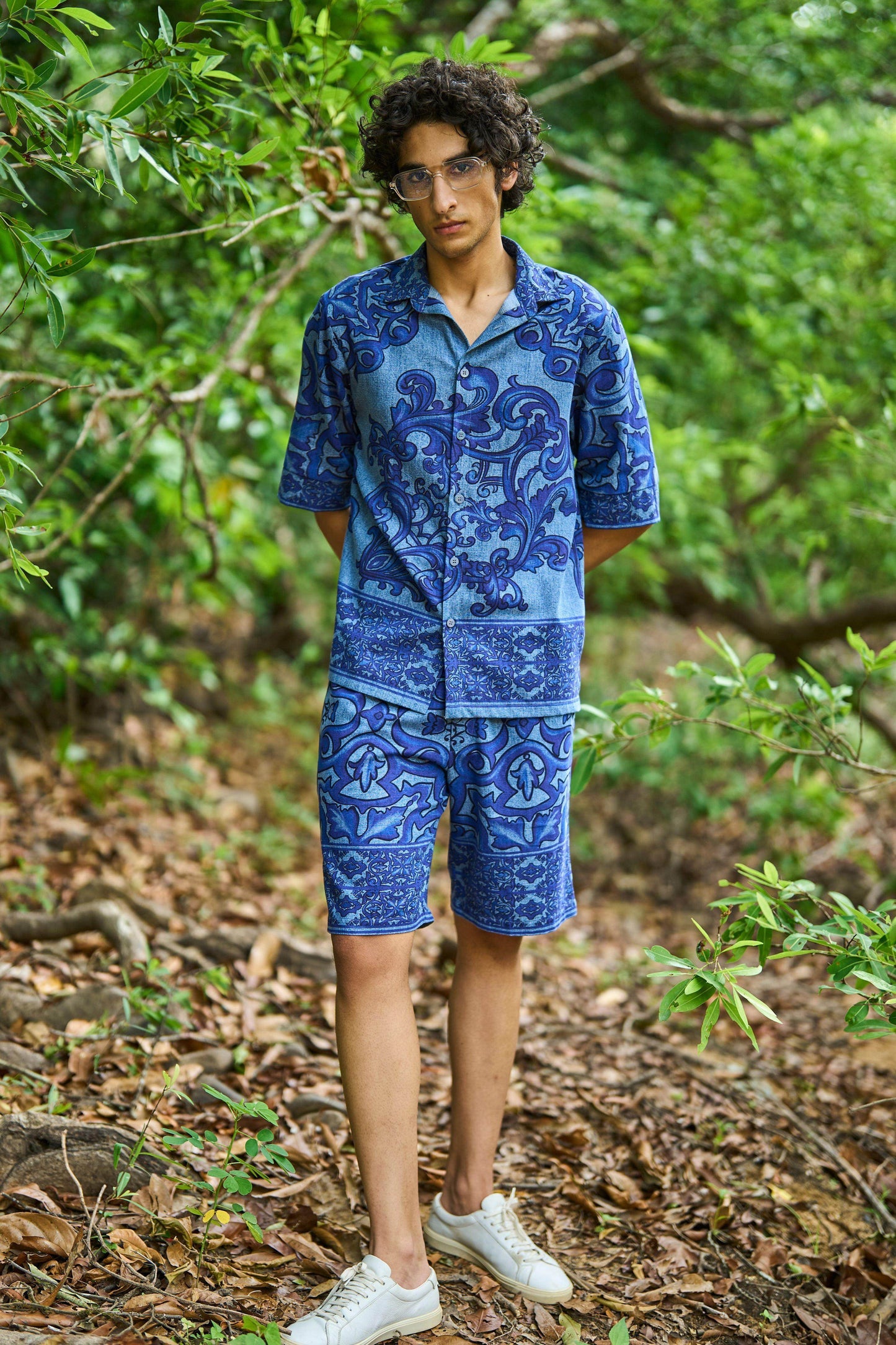 DENIM PRINTED SHORTS SET - dash and dot