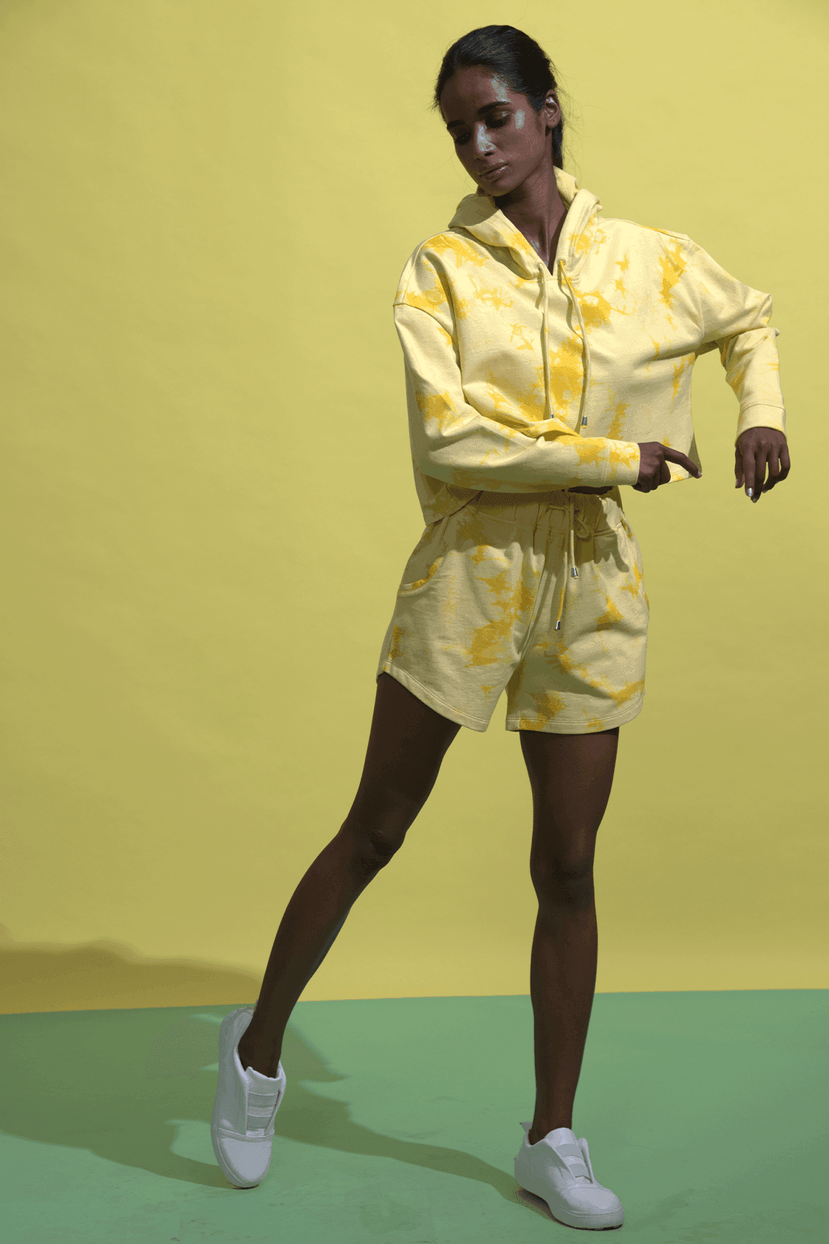 YELLOW TIE DYE HOODIE - dash and dot