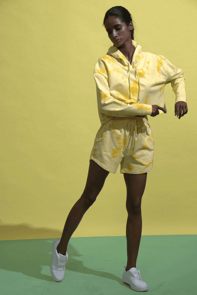 YELLOW TIE DYE HOODIE - dash and dot dash and dot