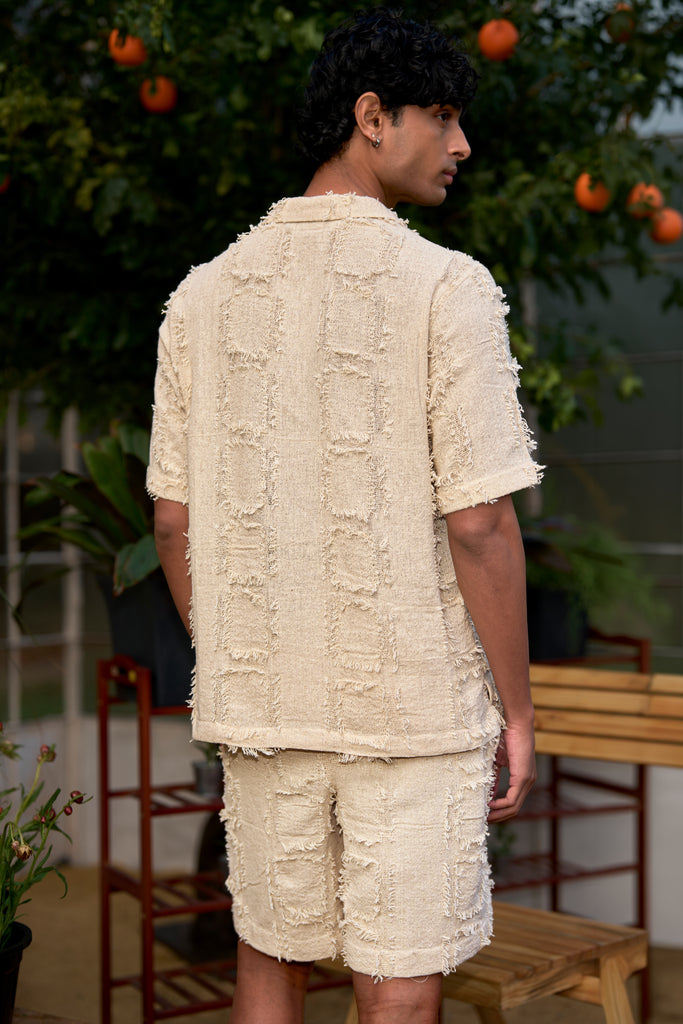 FRAYED JACQUARD SHIRT dash and dot