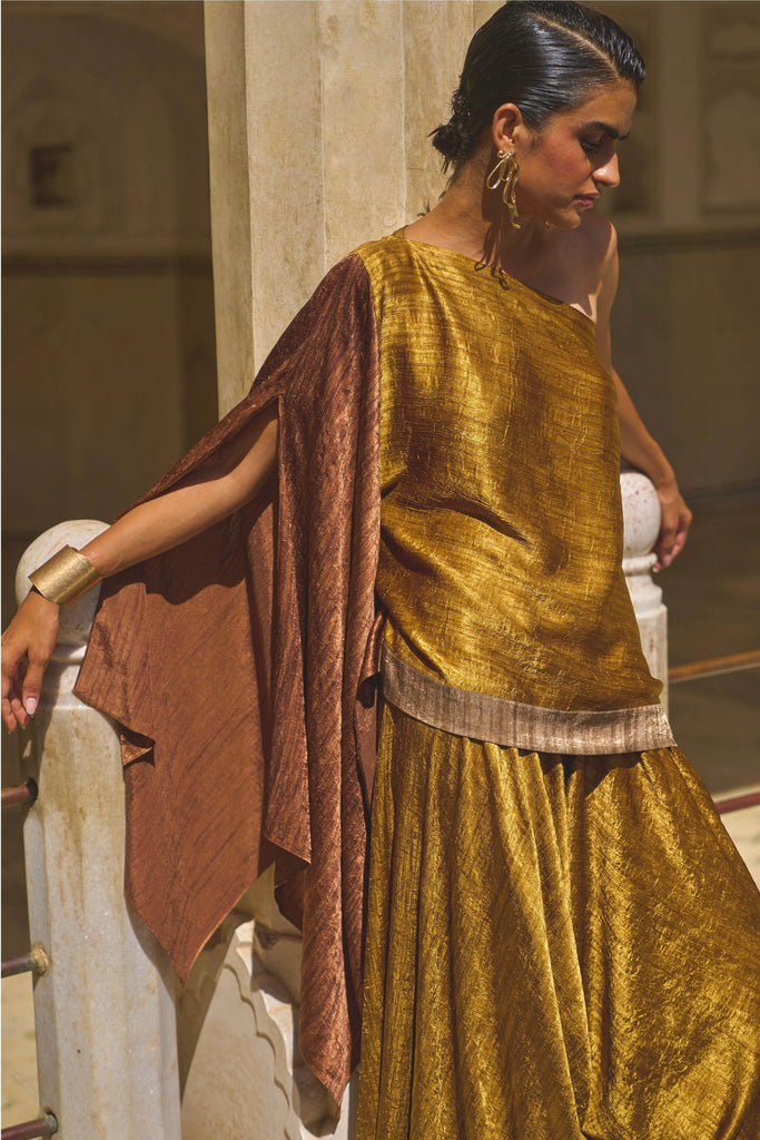 LAMÉ BLOCKED ONE SHOULDER SET - dash and dot dash and dot