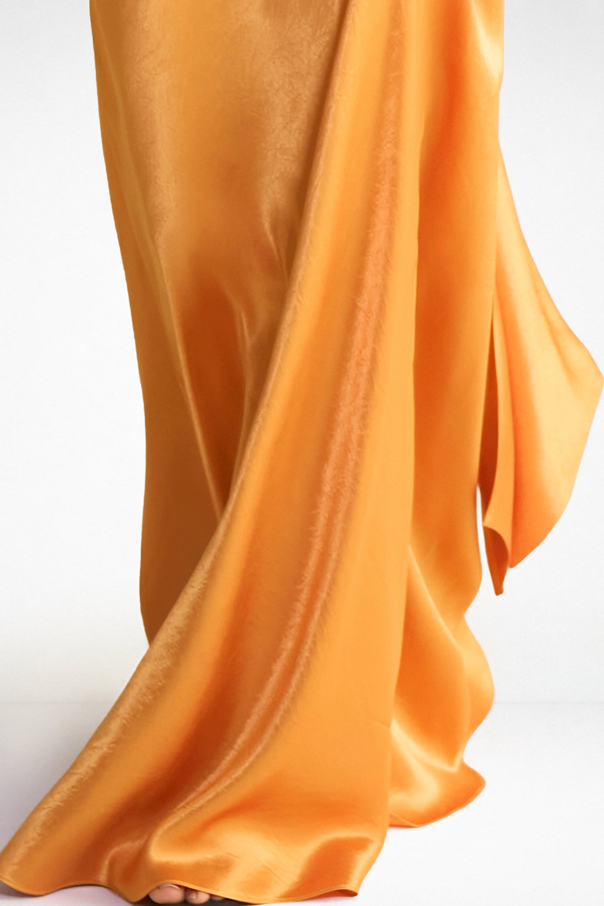 BACK KNOT HALTER SATIN GOWN
