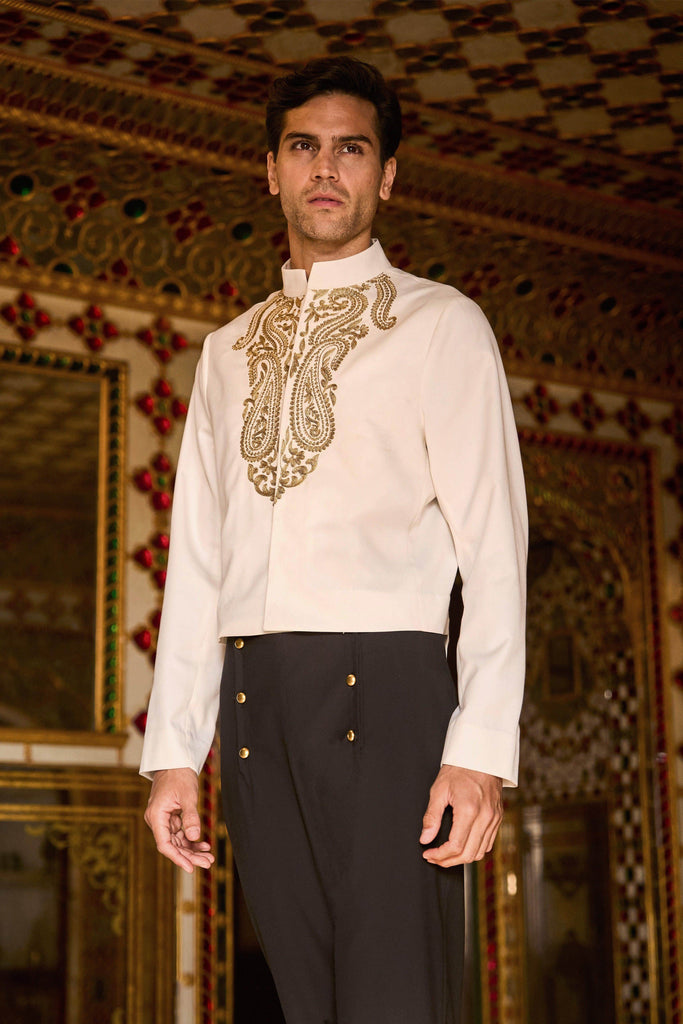 EMBROIDERED CROP SHIRT - dash and dot dash and dot