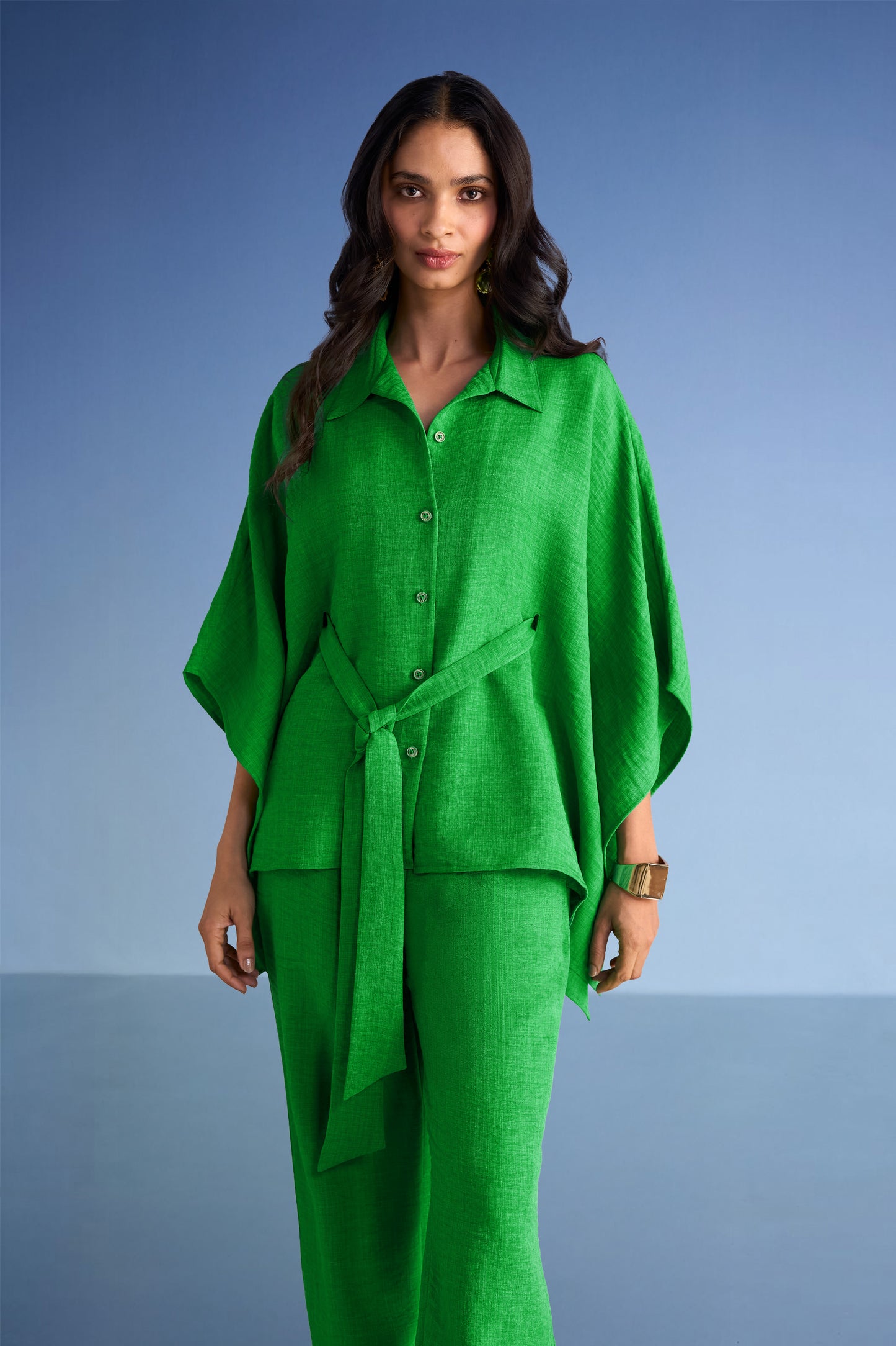 RELAXED FIT LINEN-TEXTURED PANT