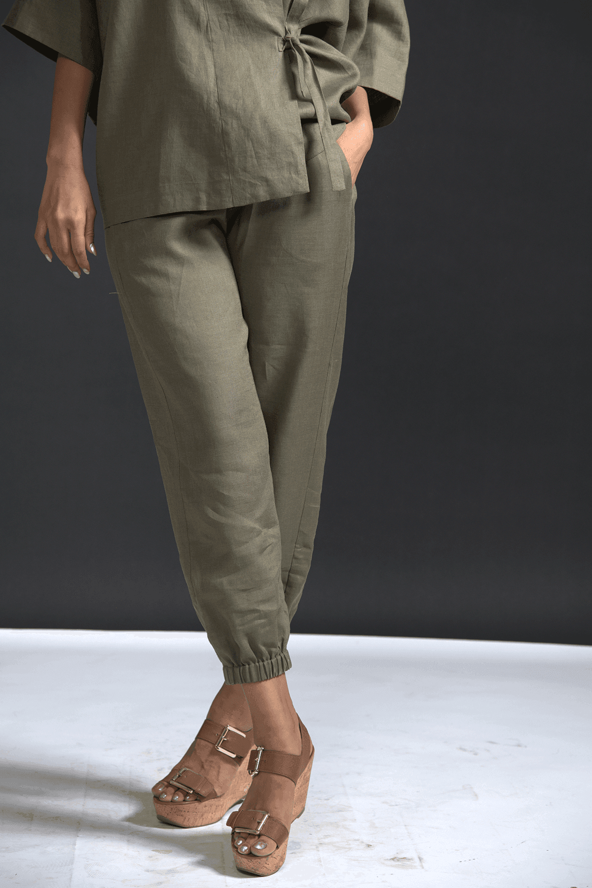 LINEN JOGGER PANT - dash and dot