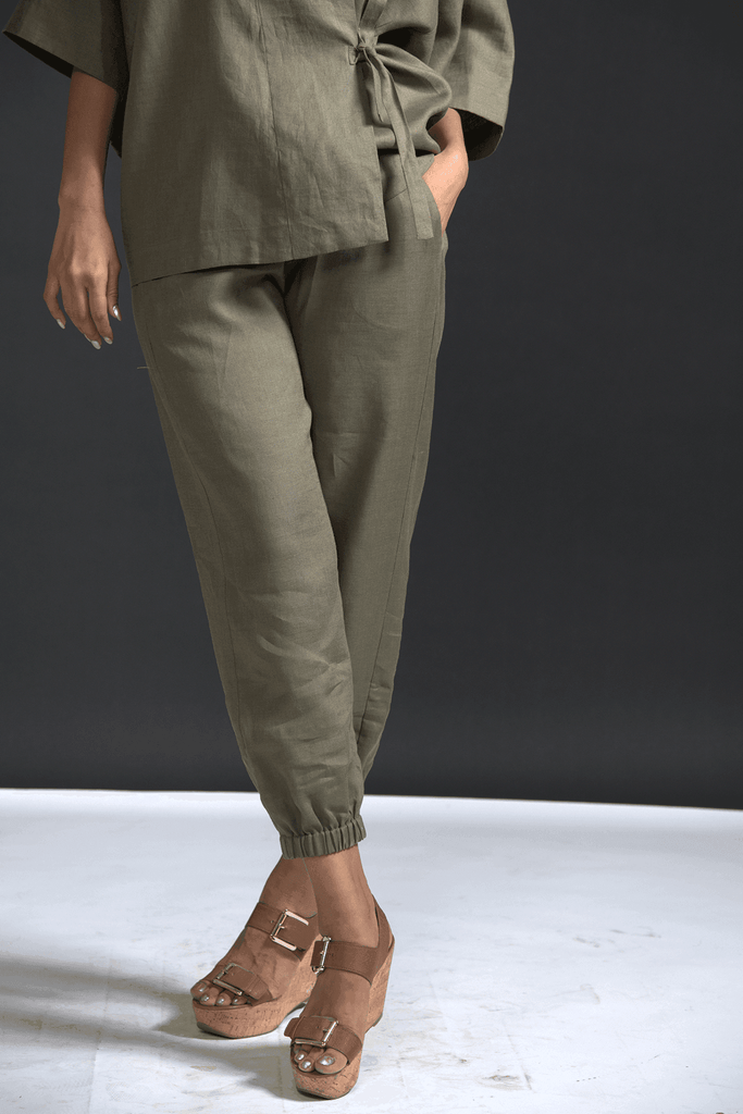 LINEN JOGGER PANT - dash and dot dash and dot