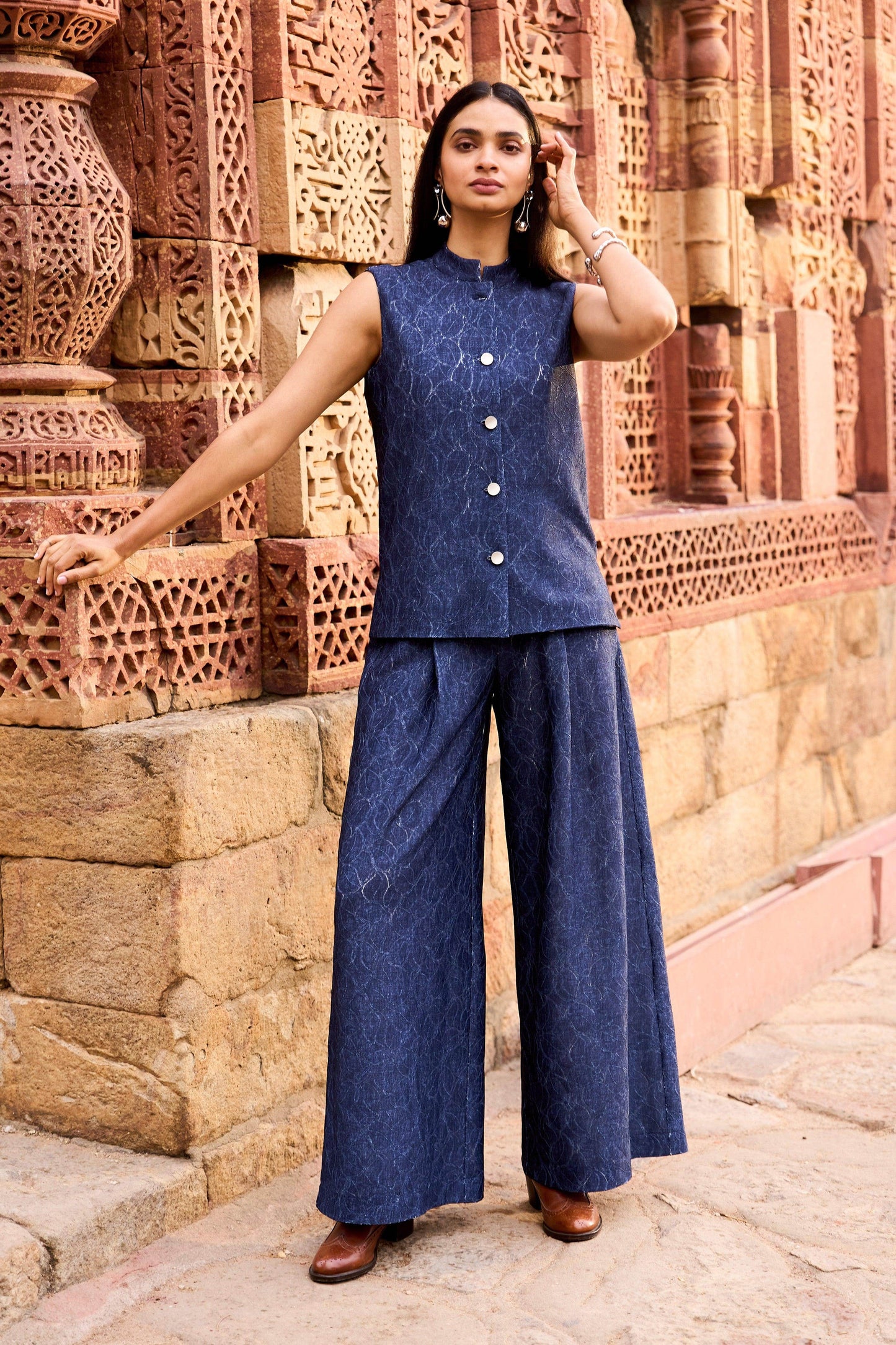 DENIM LACE PANT - dash and dot