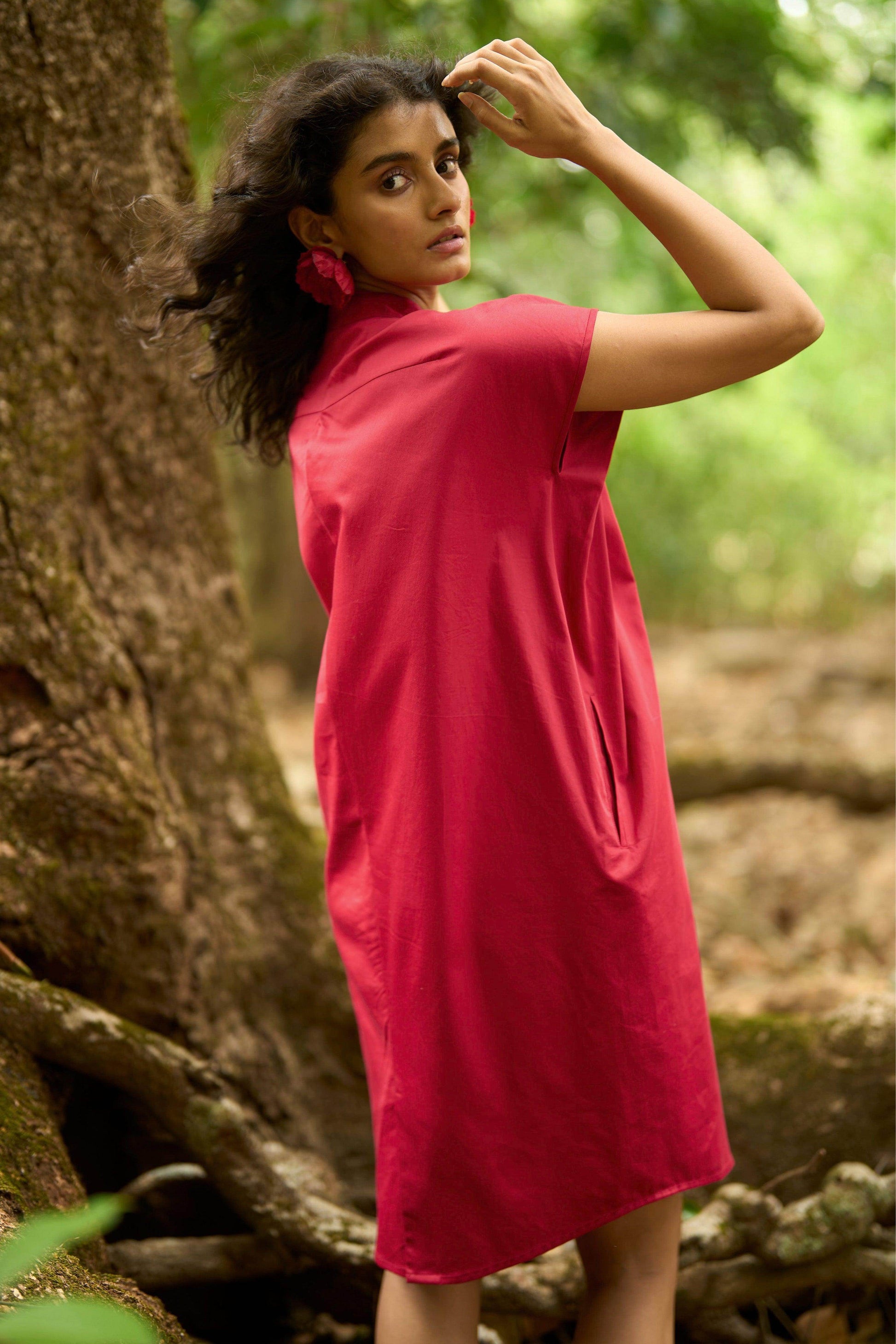 RED SHIRT DRESS - dash and dot