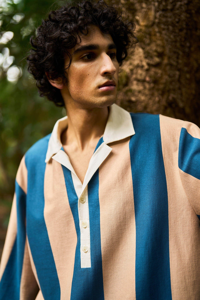 STRIPED RUGBY POLO - dash and dot dash and dot