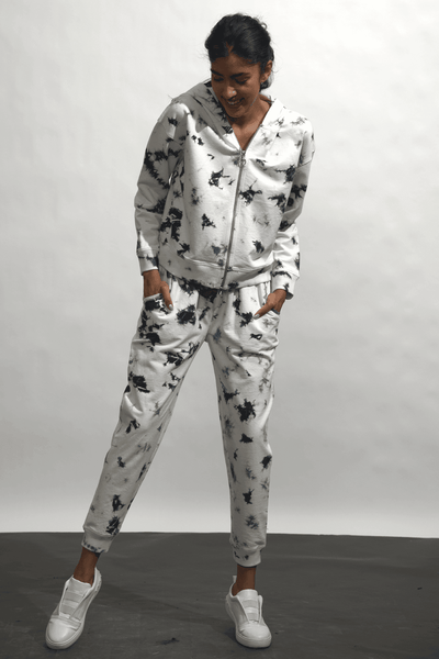 B/W TIE DYE TRACK SUIT - dash and dot