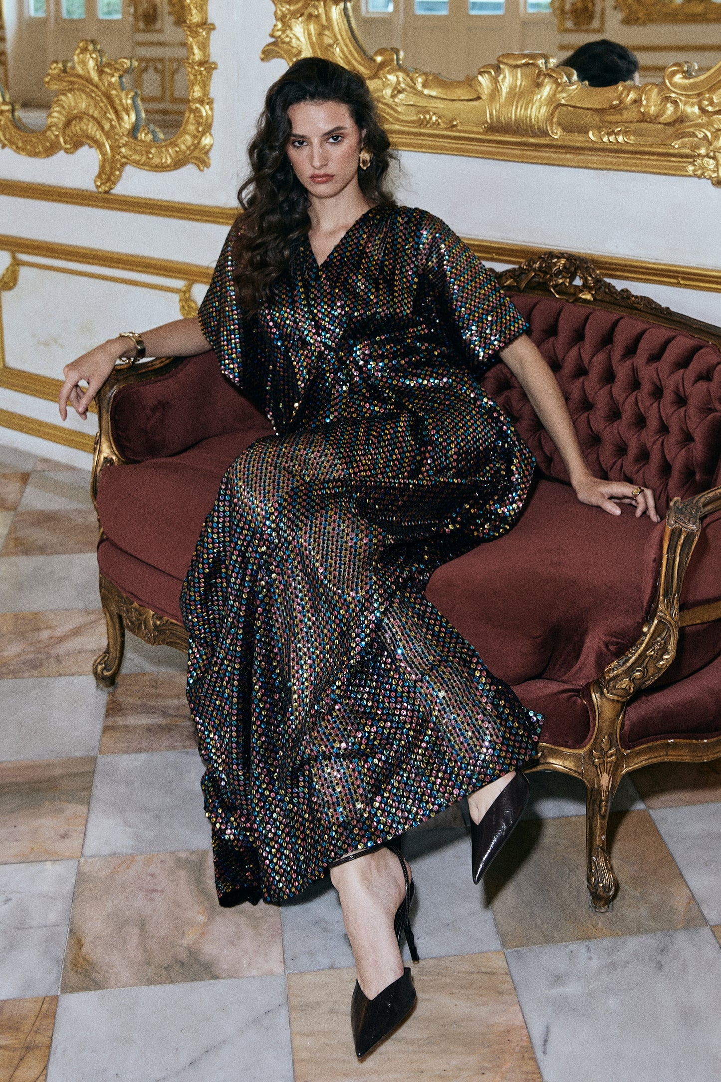 MULTICOLOUR SEQUIN KAFTAN