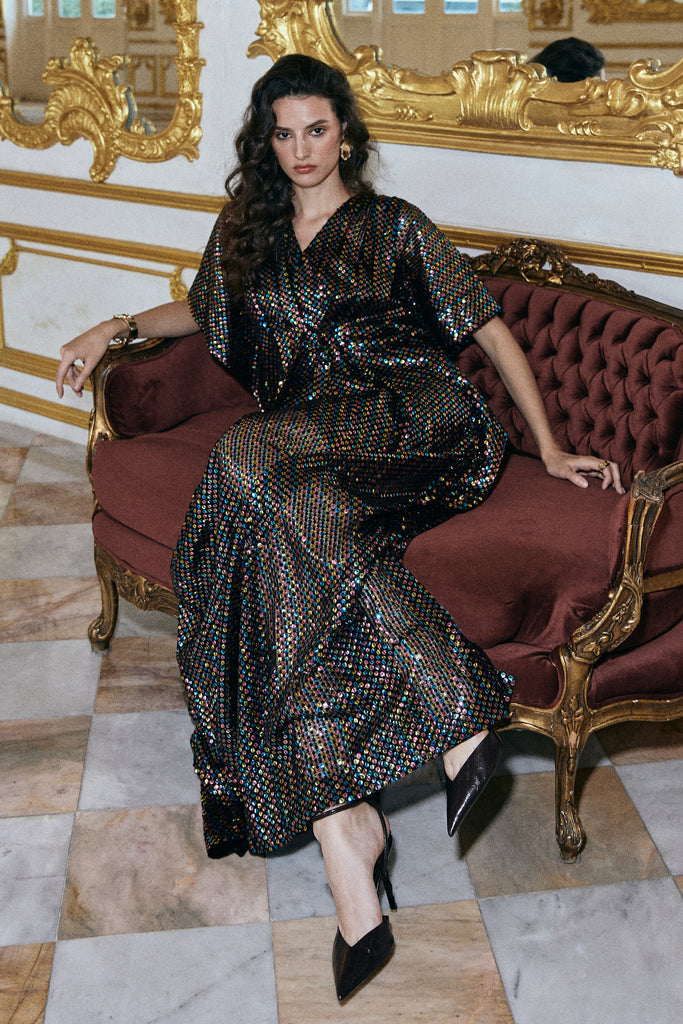 MULTICOLOUR SEQUIN KAFTAN dash and dot