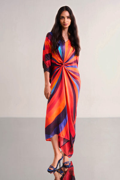 SWIRL KAFTAN WITH SCARF