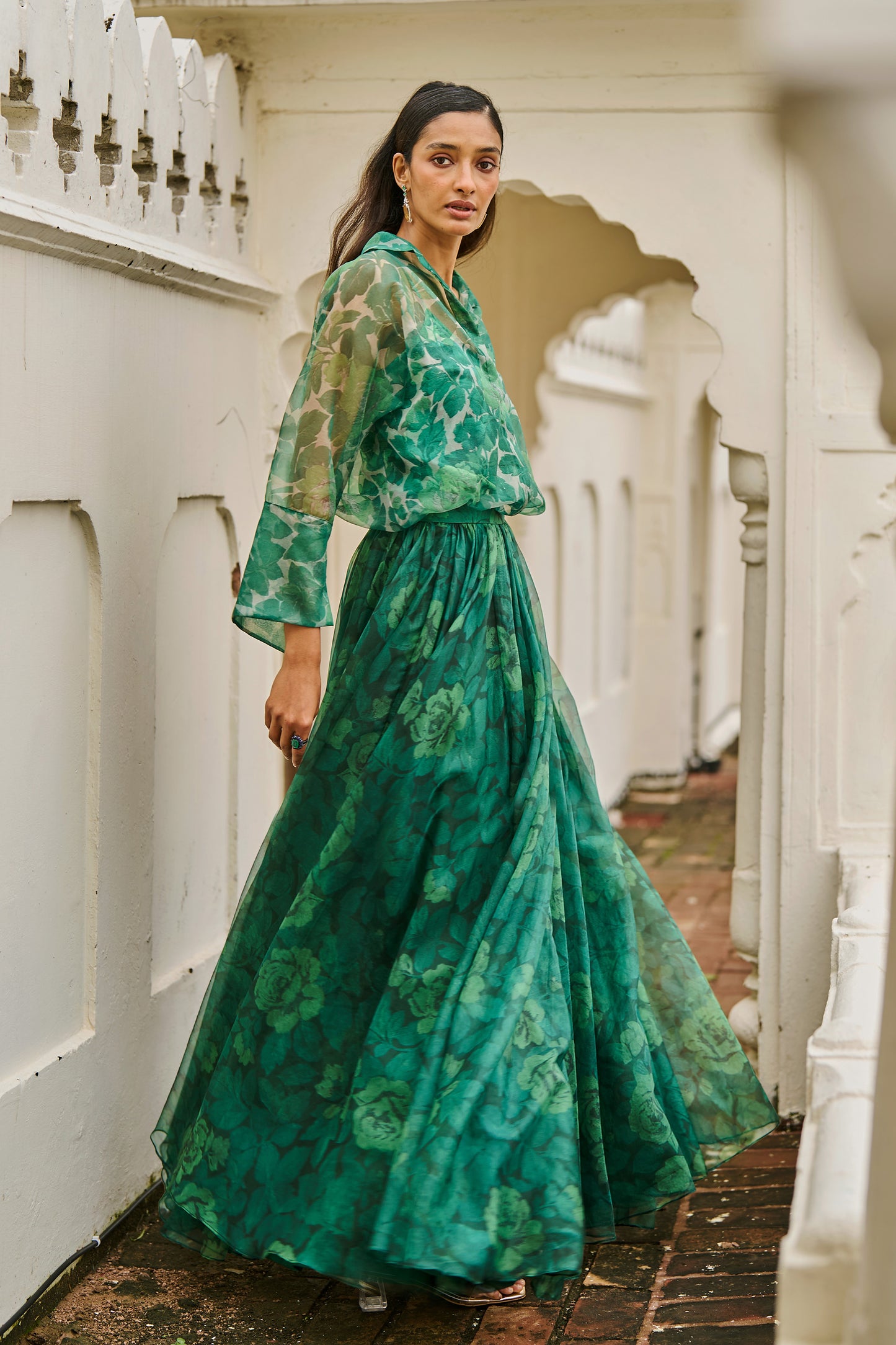 PRINTED ORGANZA SHIRT