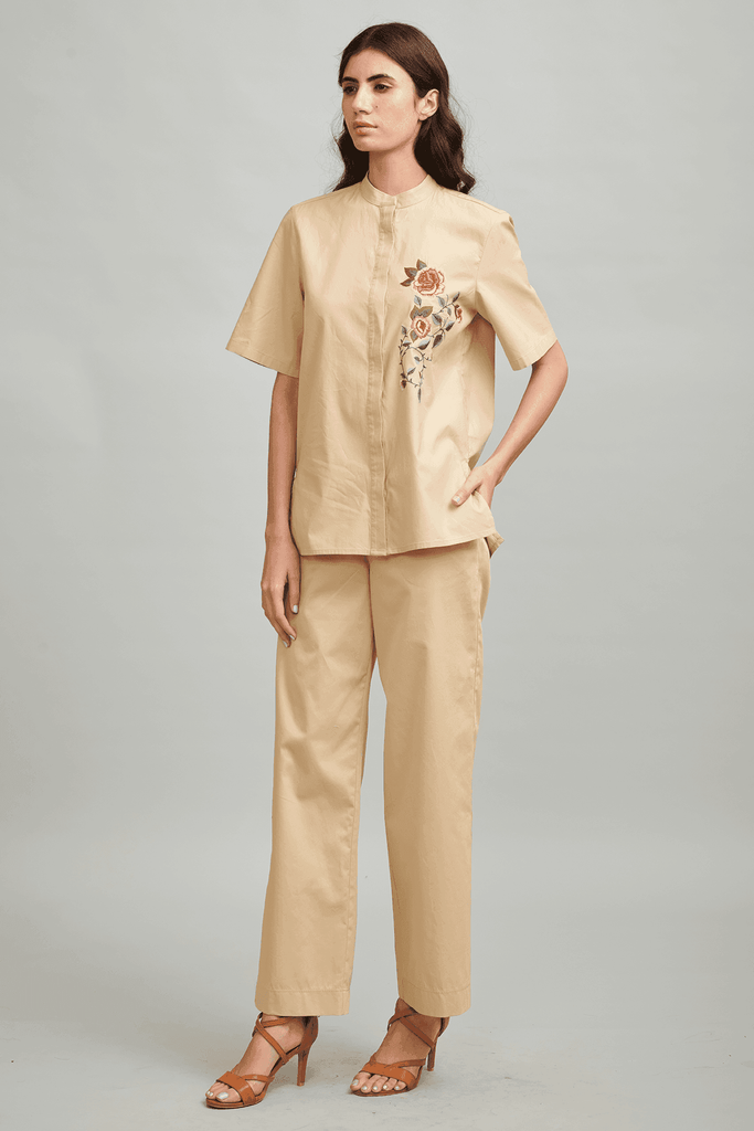 FLORAL EMBROIDERED PANT SET - dash and dot dash and dot