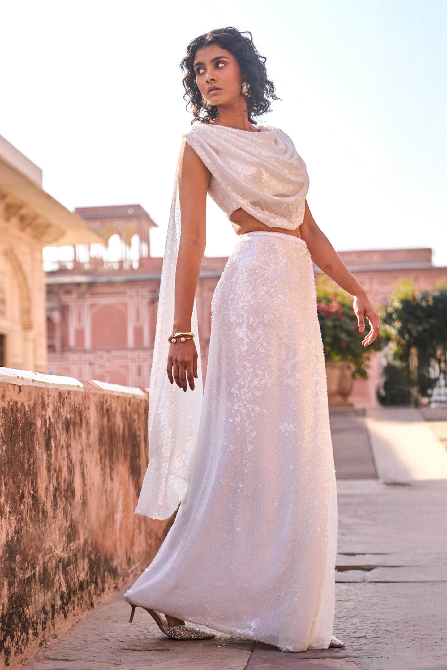 DRAPED SEQUIN SKIRT - dash and dot