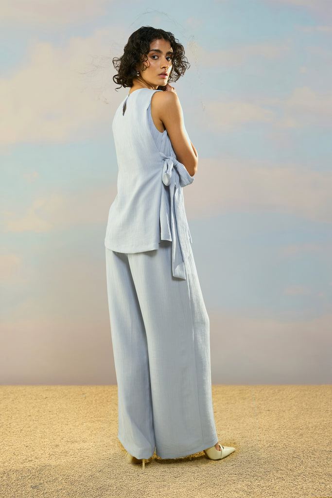 TEXTURED WIDE-LEGGED PANT dash and dot