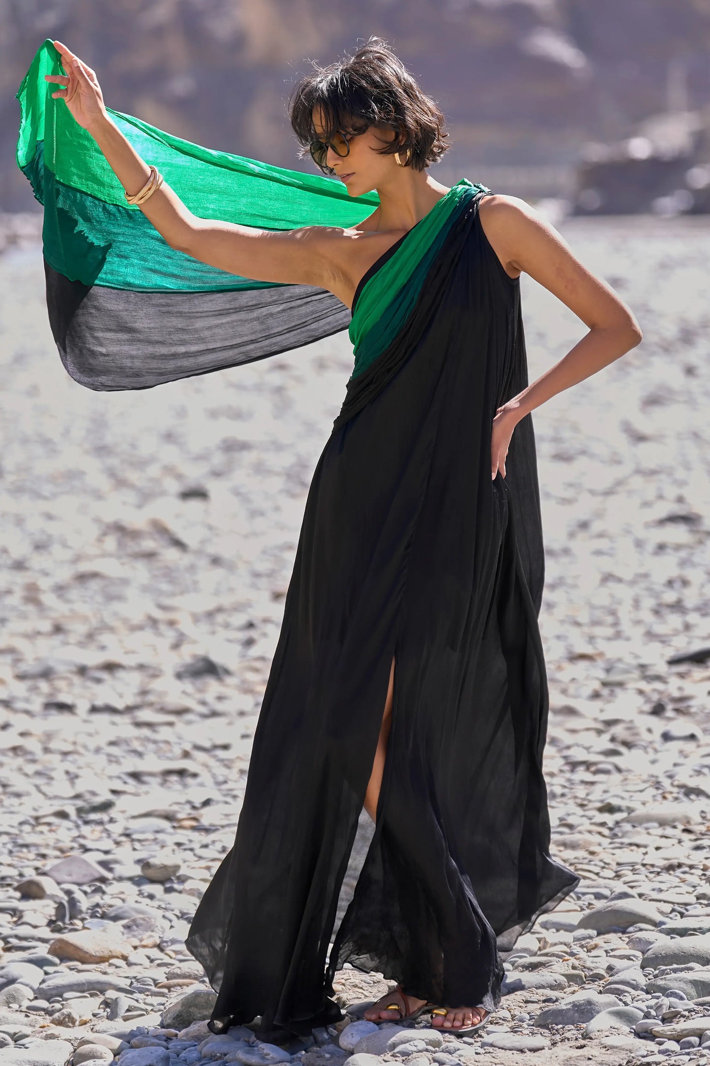 OMBRÉ DRAPED SARI GOWN