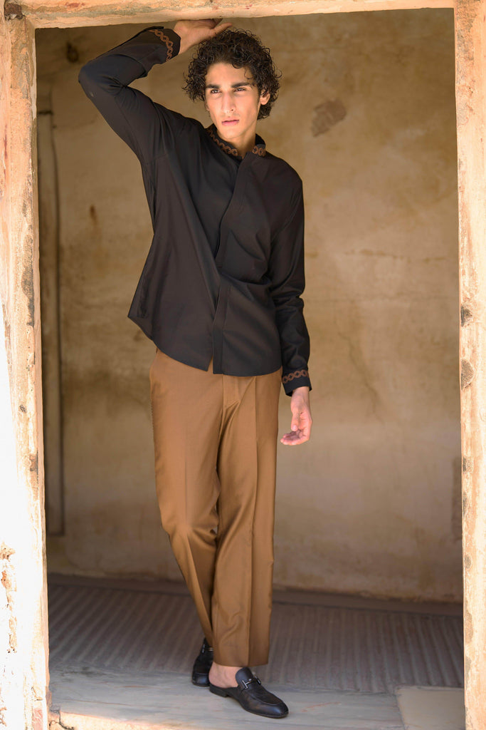 BORDER EMBROIDERED BANDI, SHIRT AND PANT - dash and dot dash and dot