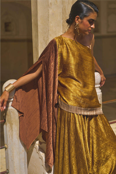 LAMÉ BLOCKED ONE SHOULDER SET - dash and dot