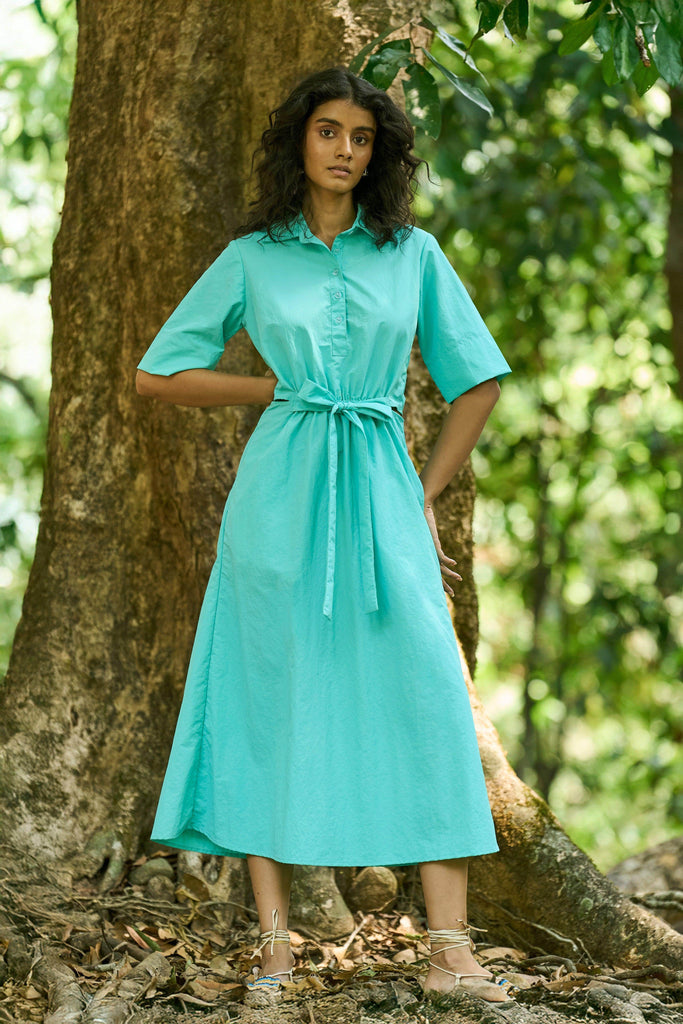FRONT TIE SHIRT DRESS - dash and dot dash and dot