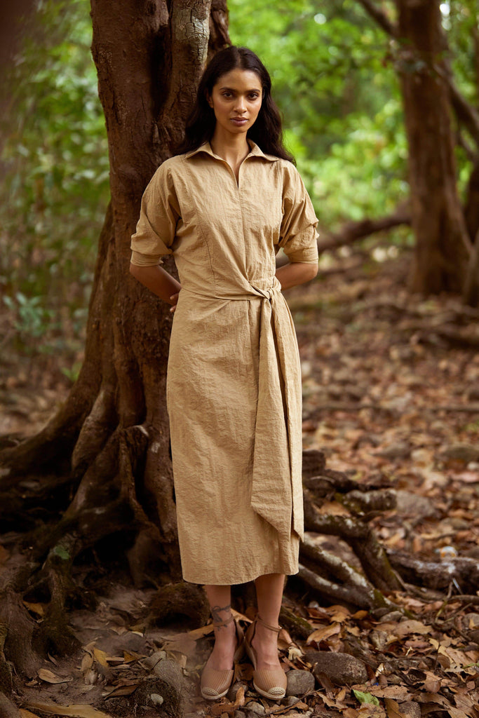 SIDE TIE MIDI - dash and dot dash and dot