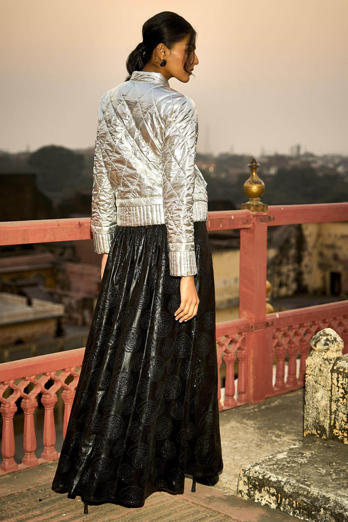 CUTWORK FIT & FLARE SKIRT - dash and dot dash and dot