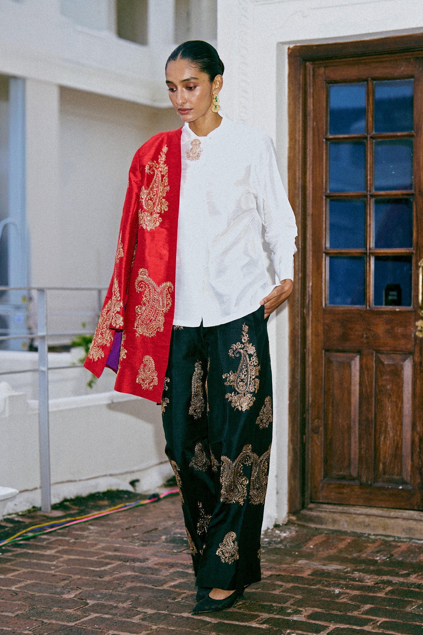EMBROIDERED PAISLEY SHIRT & PANT