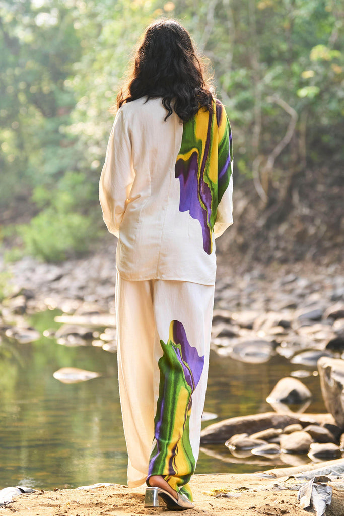 PRINTED LINEN PANT - dash and dot dash and dot