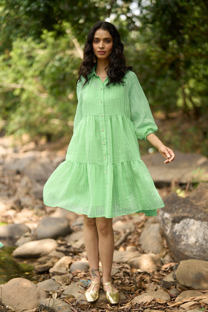 TEXTURED TIERED DRESS - dash and dot dash and dot