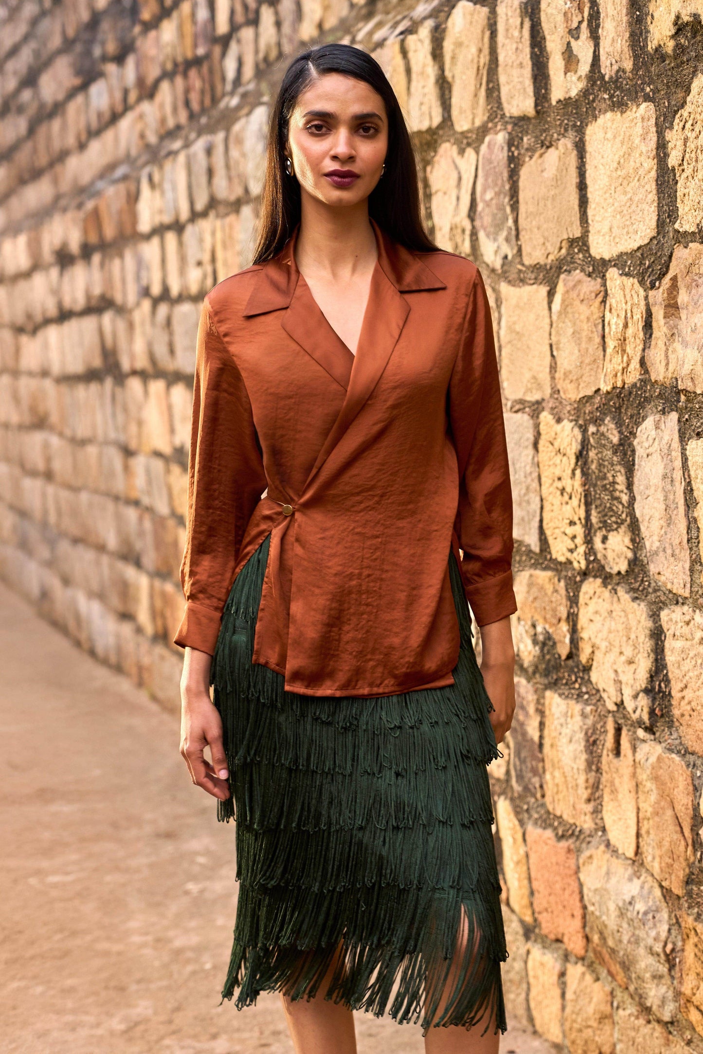 SIDE TIE BLAZER SHIRT - dash and dot