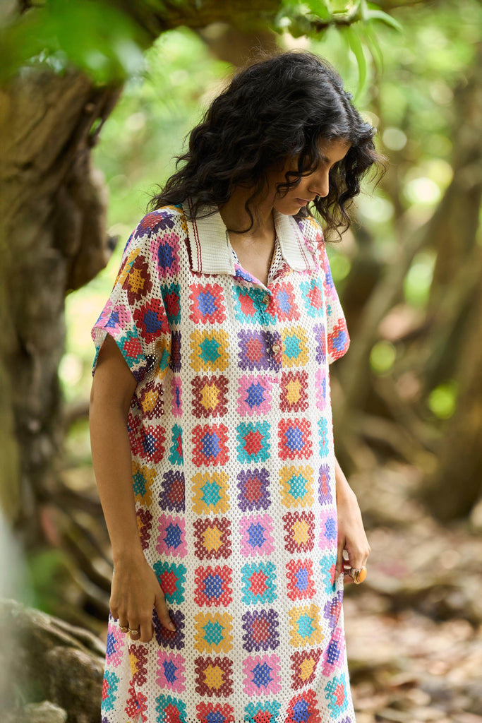 CROCHET PRINT MIDI - dash and dot dash and dot