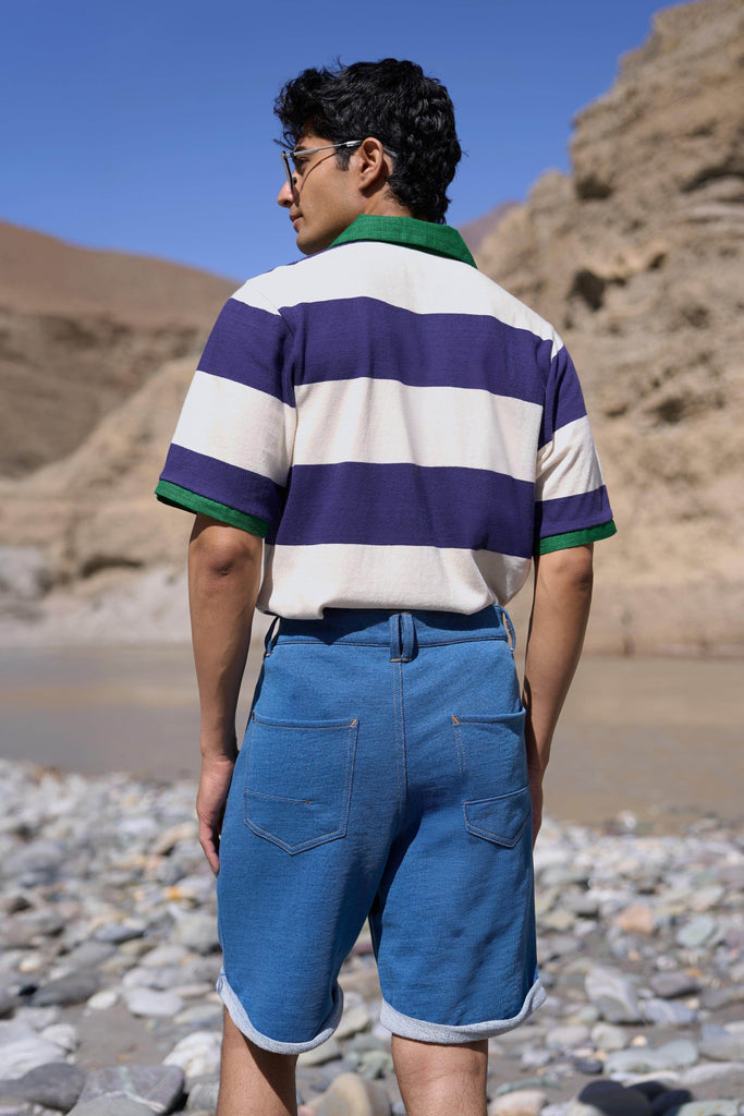 DENIM KNIT SHORTS - dash and dot dash and dot