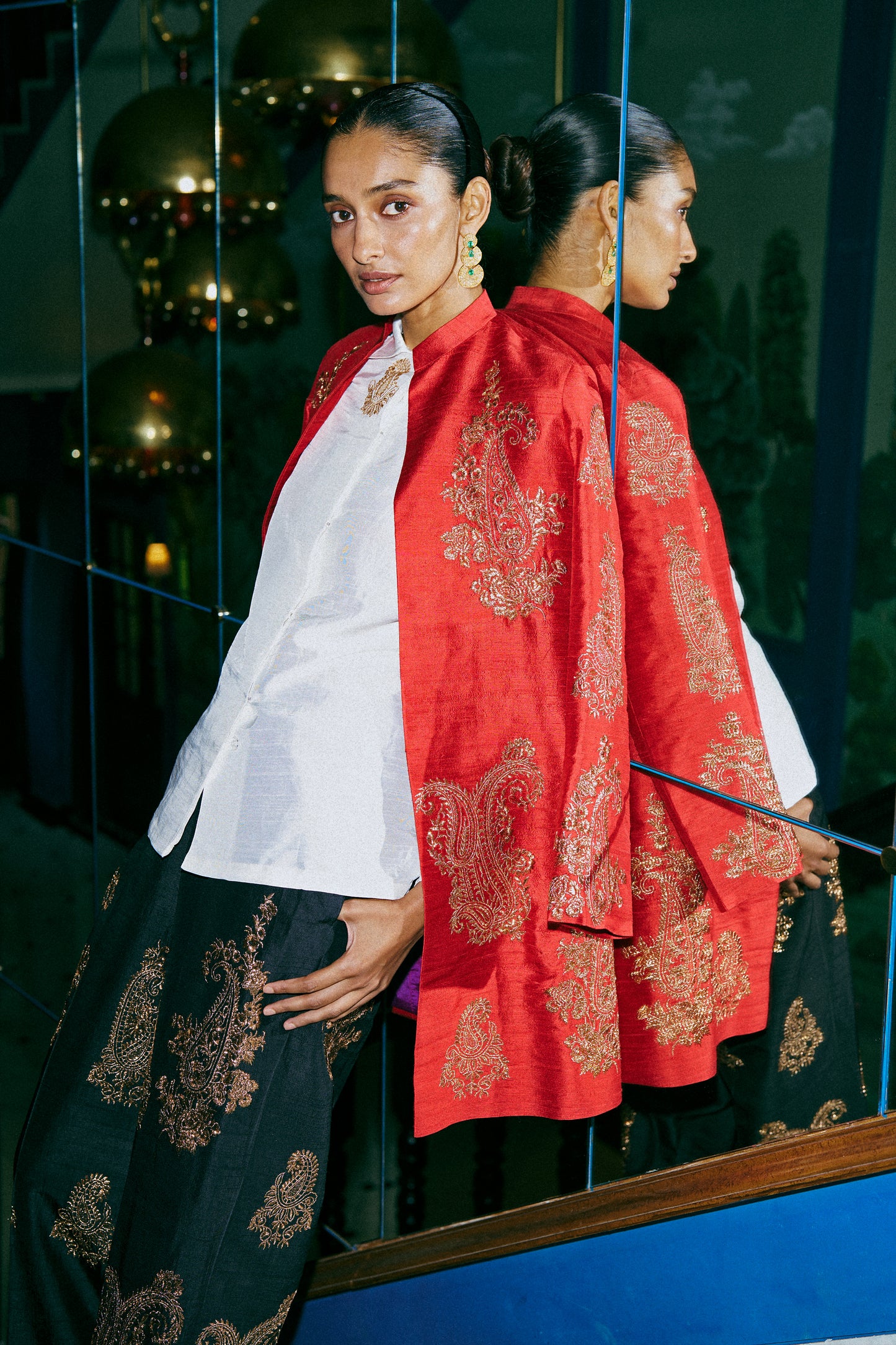 EMBROIDERED PAISLEY JACKET, SHIRT AND PANT