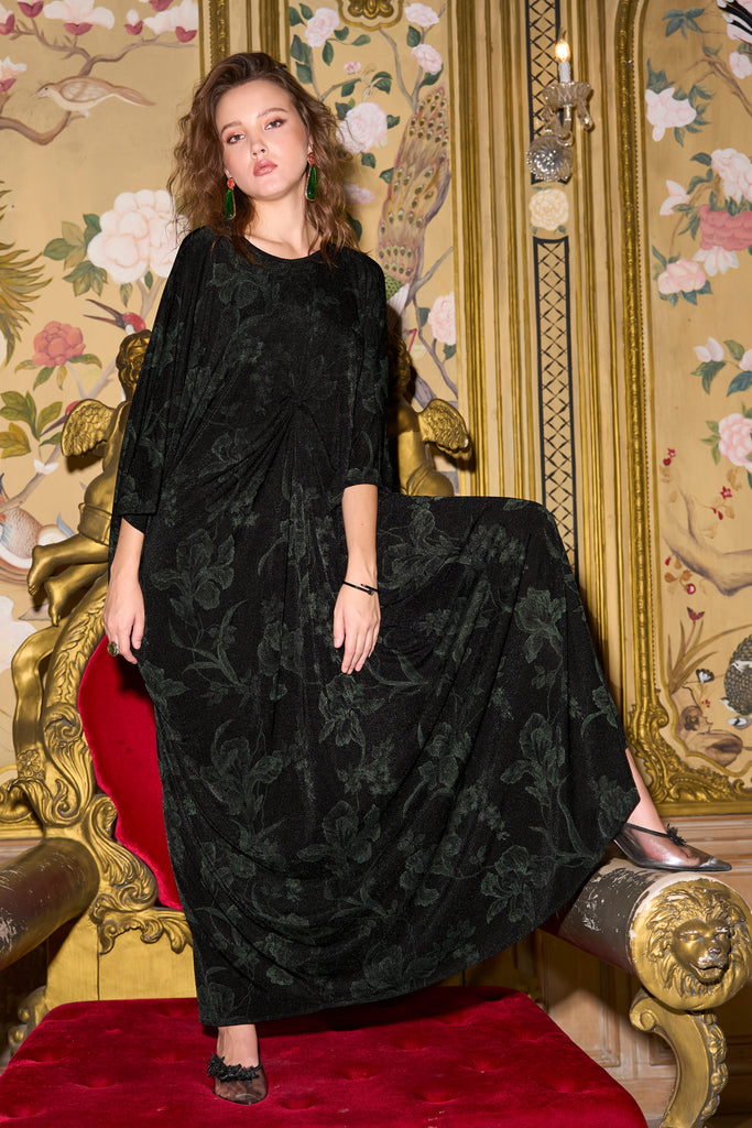 DRAPED FLORAL KAFTAN dash and dot