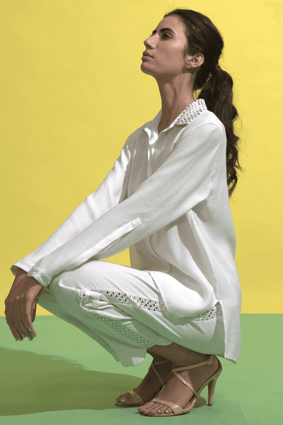 MIRROR EMBROIDERED PANT - dash and dot