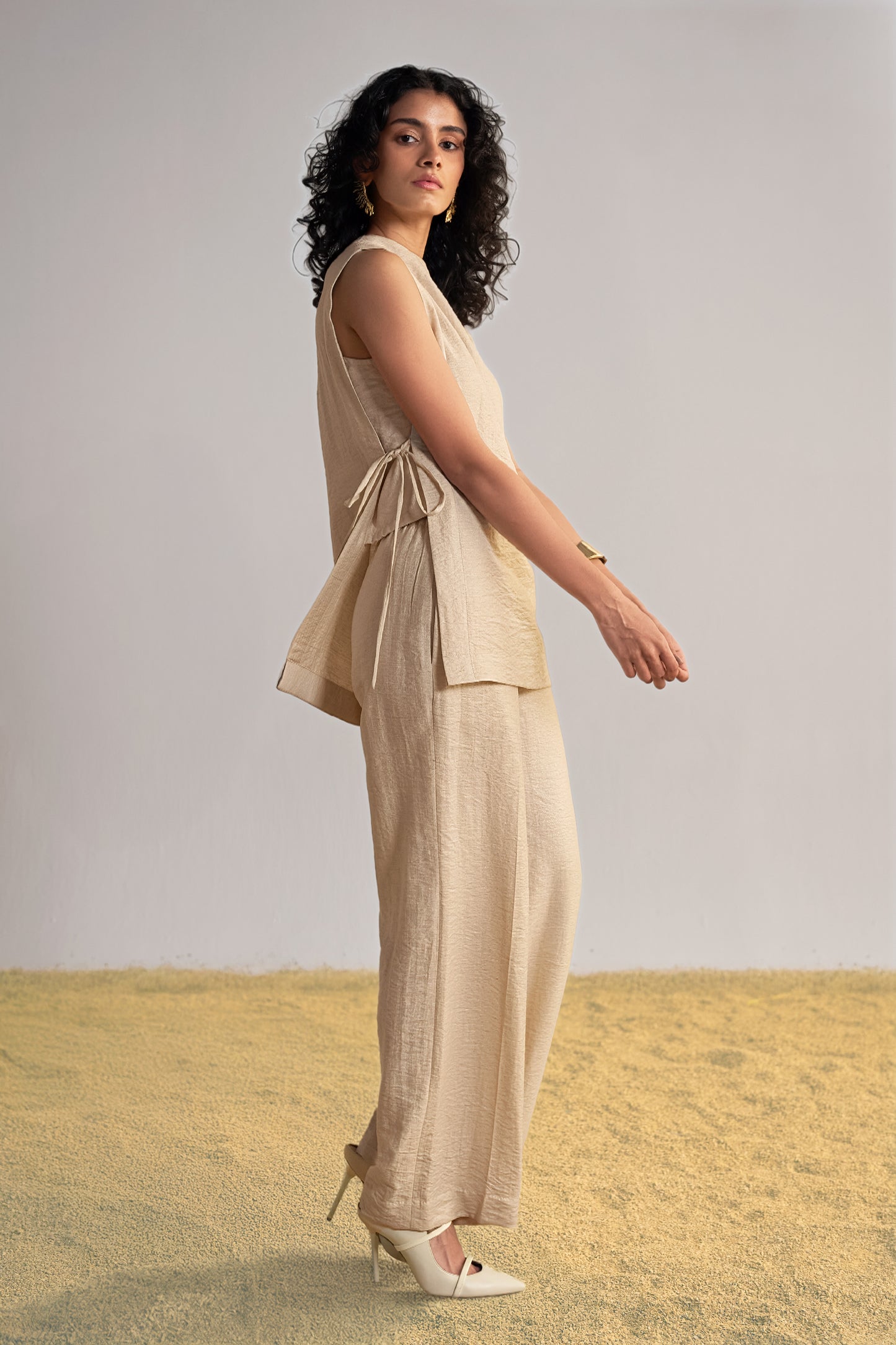 ORIGAMI SILK-LINEN TOP