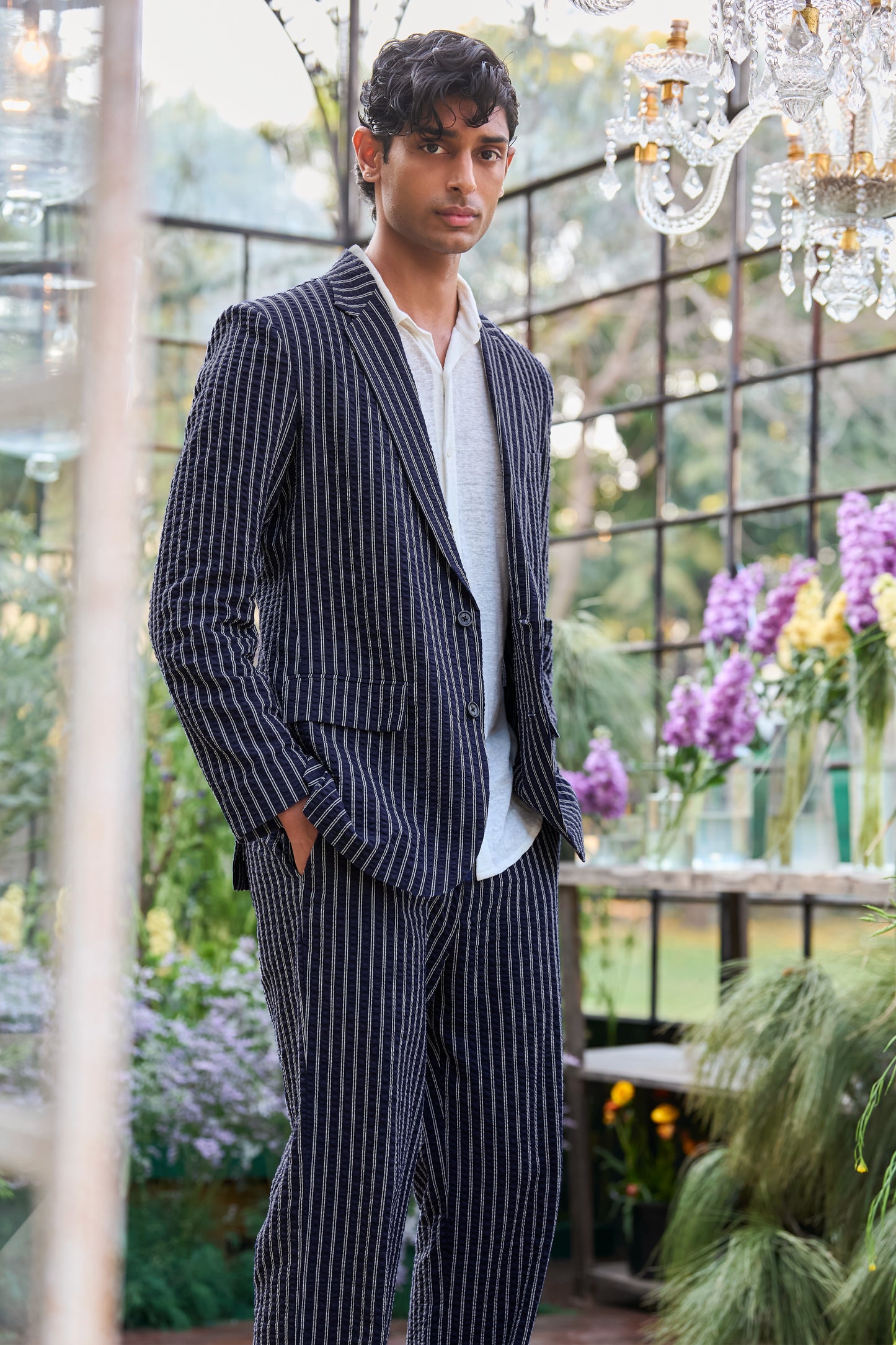 SEERSUCKER STRIPE PANT