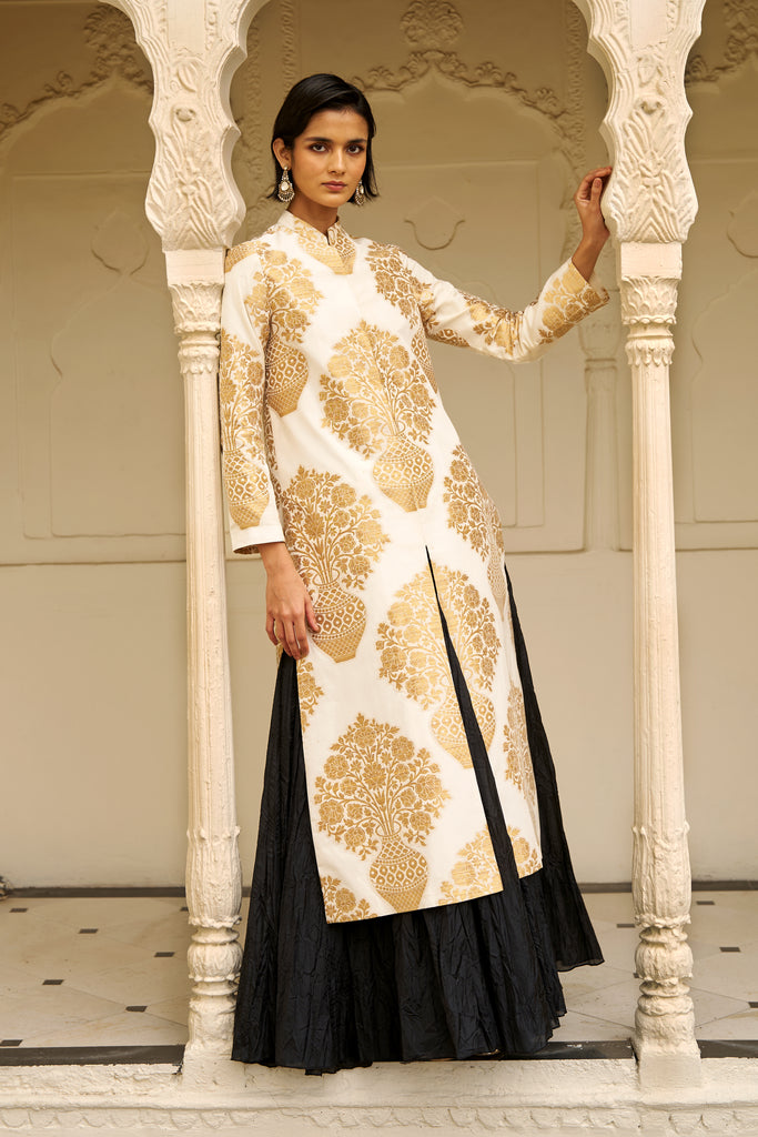 CRUSHED CRINKLE MAXI SKIRT dash and dot